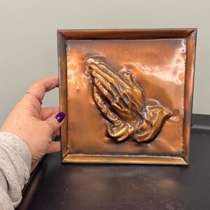 Vintage Coppercraft Guild  Praying Hands Wall Art